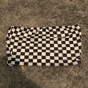 Current Mood Checkered tube top